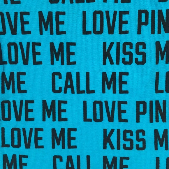 NWOT | PINK | TEAL LOVE ME CALL ME KISS ME TEE - Picture 3 of 7